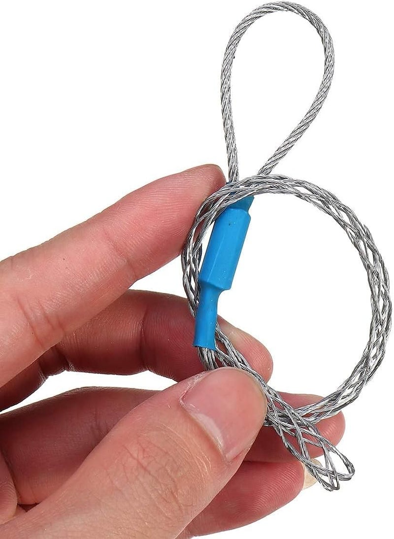 VGongTech Cable Pulling Grip Sock Kit Galvanizing Steel Antislip Pipe Cable Wire Pulling Grips Lassos Set Flexible Eye Mesh Rope Blue - Image 5